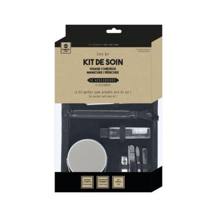 Set professionnel de manucure et pédicure, ensemble de 15 accessoires en acier inoxydable, trousse en simili-cuir noir